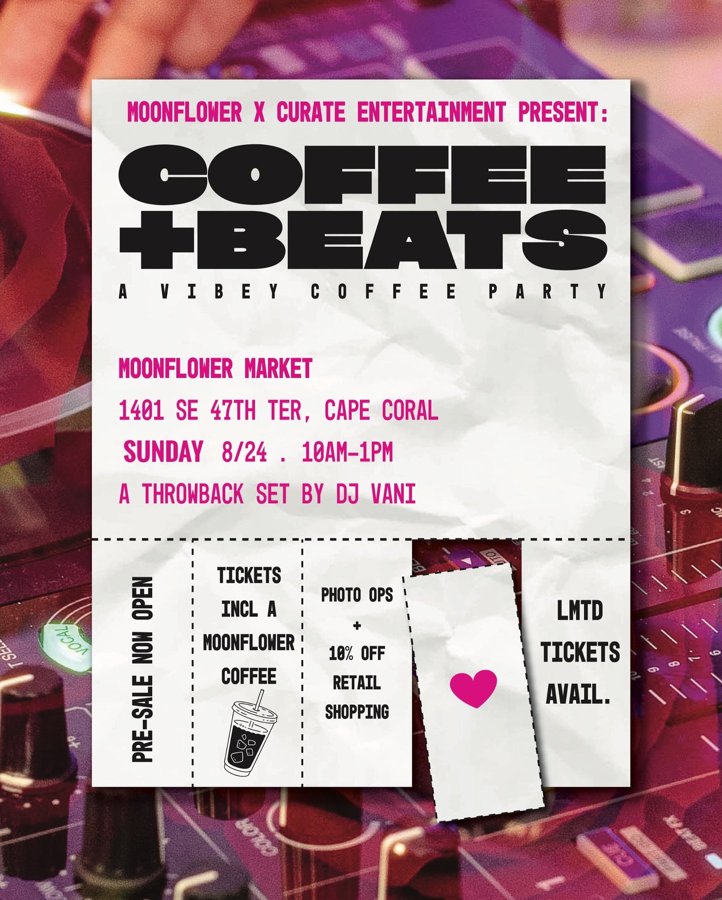 Coffee + Beats - A Moonflower x Curate Entertainment Coffee Party